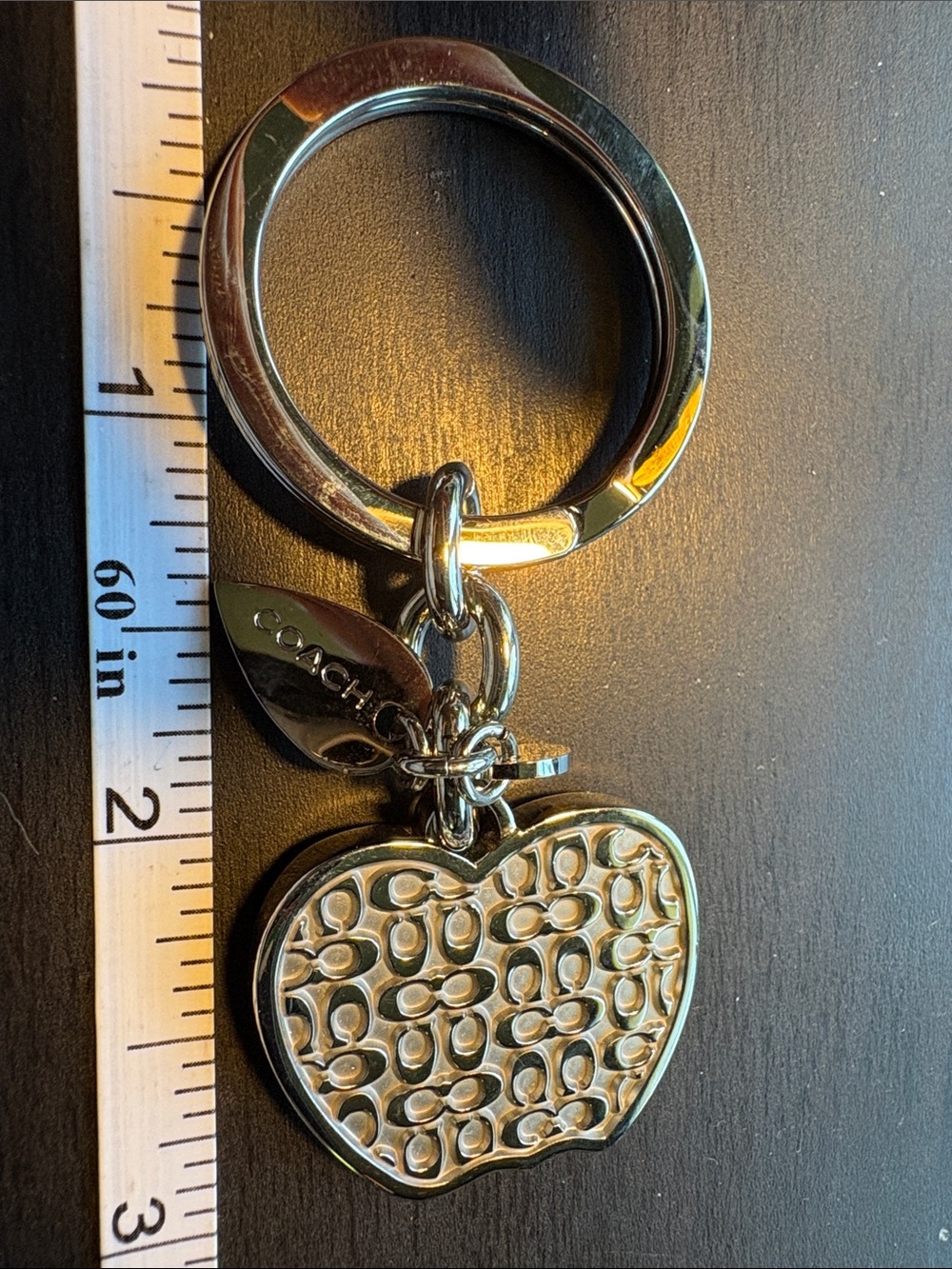Coach Vintage Silver-Tone Apple Charm Keyring